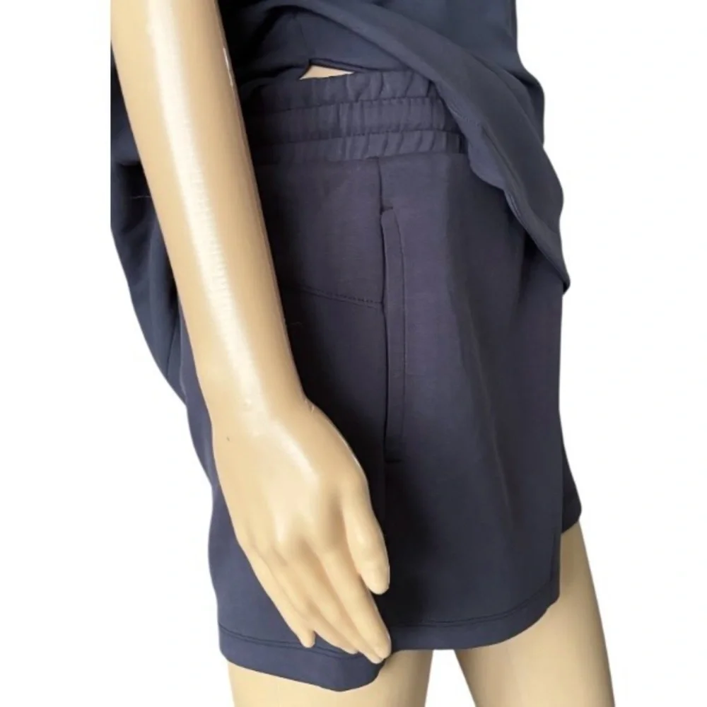 MEMBERS MARK WOMENS Knit Pajama/Lounge Short Sleeve Short Set/Black/Pockets 😍 - Picture 4 of 9